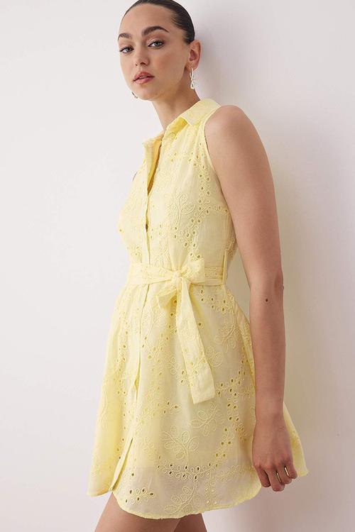 Mini Aline Woven Dress - Yellow