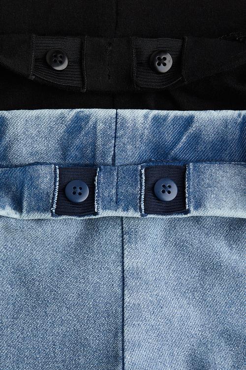 2-Pack flared jeggings - black & light blue