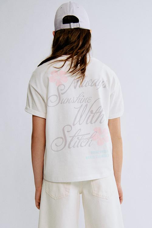Printed cotton T-shirt -  white/lilo & stitch