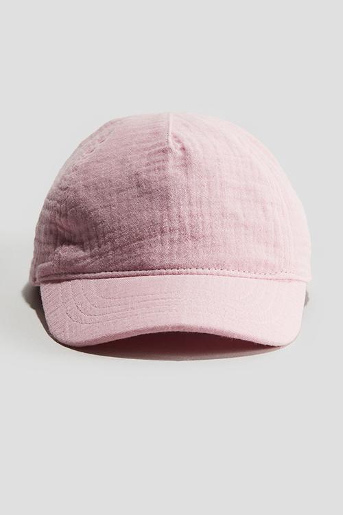 Appliquéd cotton cap - light pink