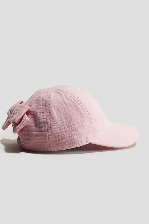 Appliquéd cotton cap - light pink