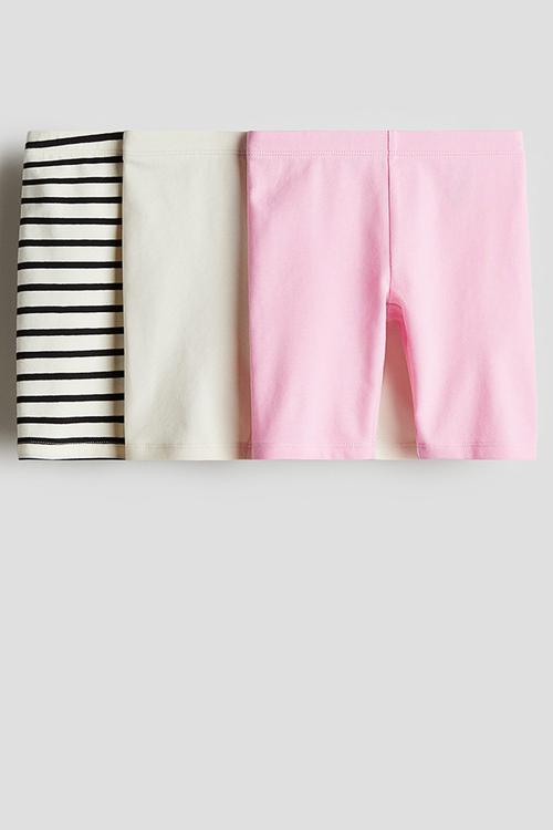 3-pack cotton cycling shorts - pink/light beige