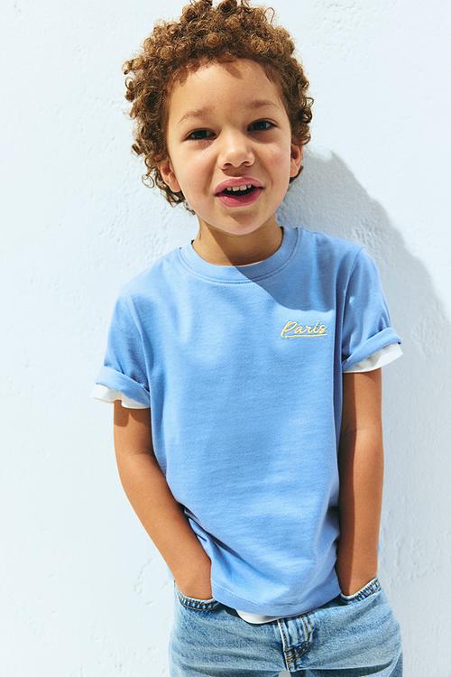 Printed T-shirt - blue/paris
