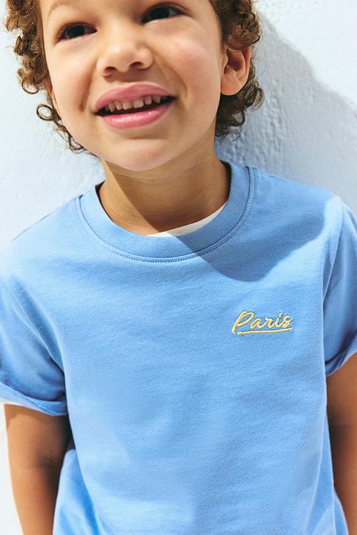 Printed T-shirt - blue/paris
