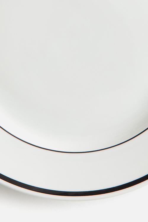 Porcelain dinner plate - white & black