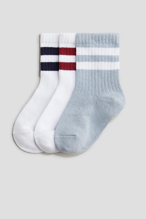 3-Pack socks - white/blue striped