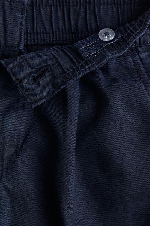 Loose-fit tapered twill chinos - navy blue