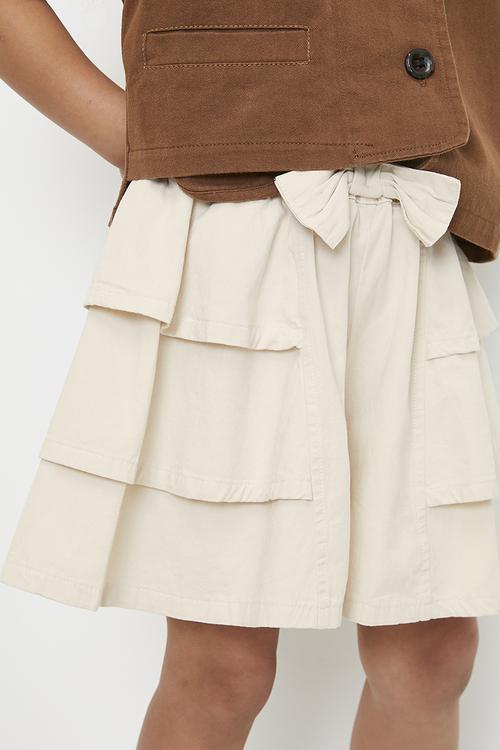 Tiered shorts - cornsilk white