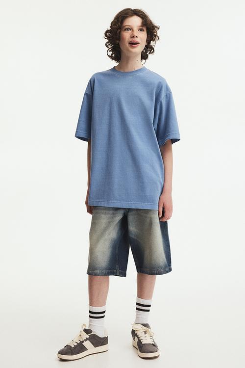 Printed cotton T-shirt - blue/oceanside