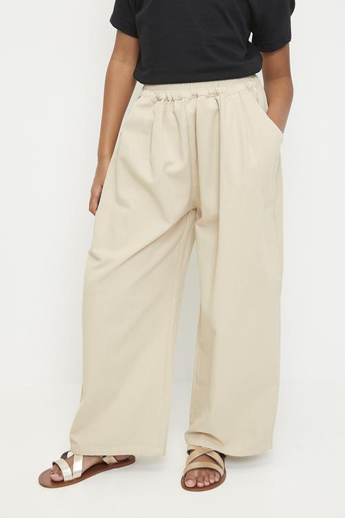 Wide leg co-ord pants - wheat brown