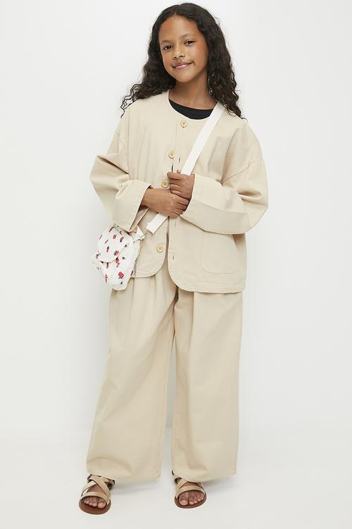 Wide leg co-ord pants - wheat brown