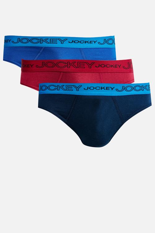3 pack fancy boys jockey brief - blue