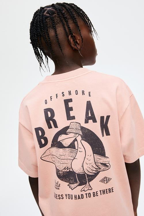 Printed cotton T-shirt - pink/california
