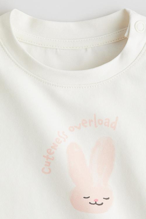 Printed cotton top - white cuteness overload