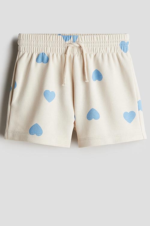 Sweatshorts - cream hearts
