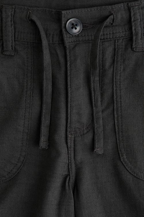 Wide cotton trousers - black