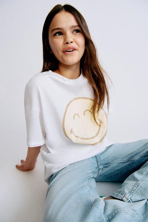 Oversized printed t-shirt - white,multi