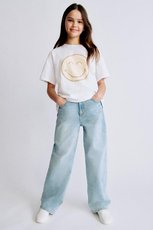 Oversized printed t-shirt - white,multi