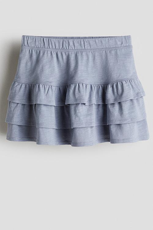 Tiered jersey skirt - light dusty blue