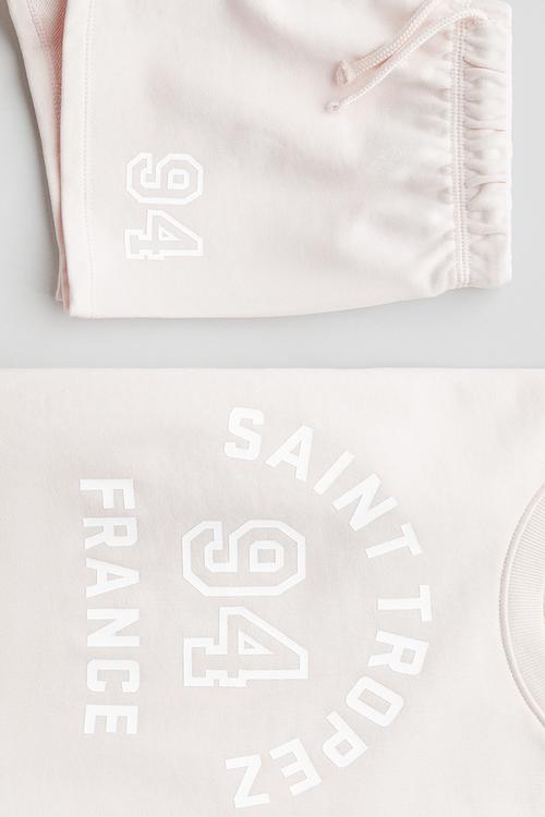 2-piece sweatshirt set - light pink/saint tropez