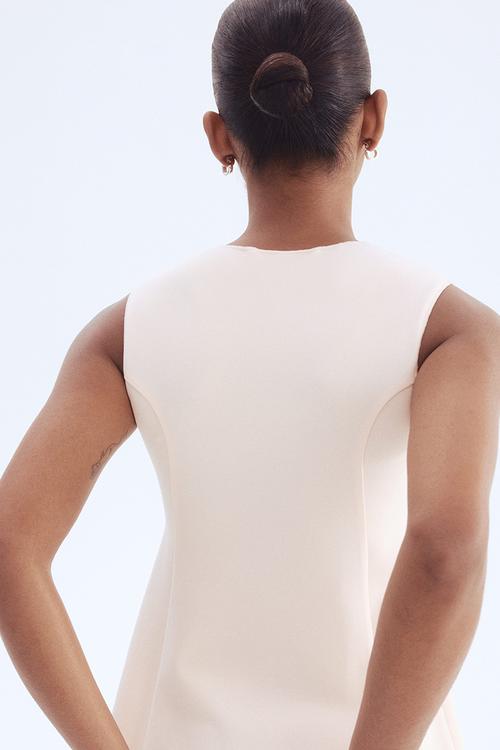 Interlock peplum vest top - powder pink