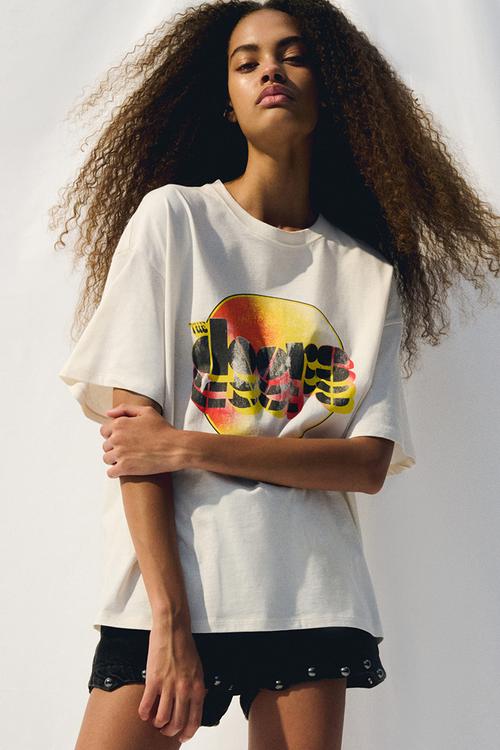 Oversized printed t-shirt - white the doors 