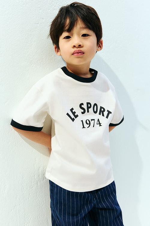 Cotton jersey T-shirt - white/le sport