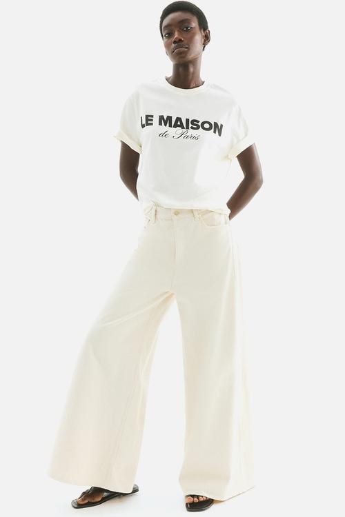 Printed T-shirt - white/le maison