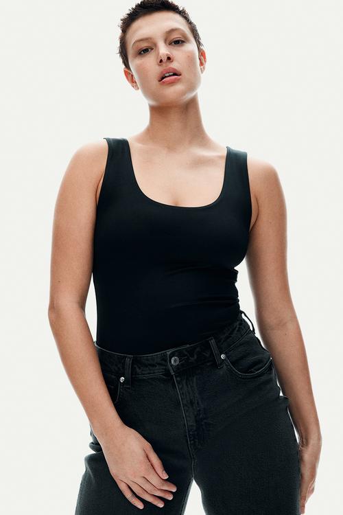 Microfibre vest top - black