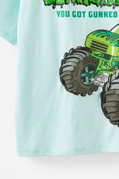 Licensed Drop Shoulder Short Sleeve Tee - Lcn Mat Ice Mint/Gunkster