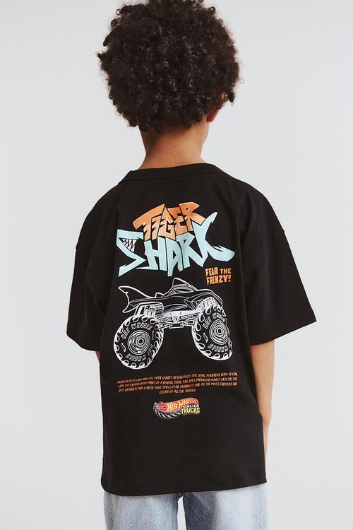 Licensed Drop Shoulder Short Sleeve Tee - Lcn Mat Black/Tiger Shark