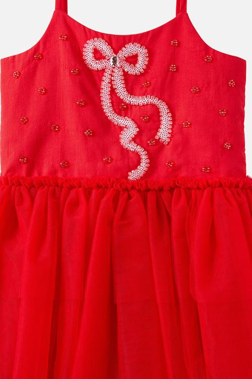 Isabella dress up dress - varsity red/bow