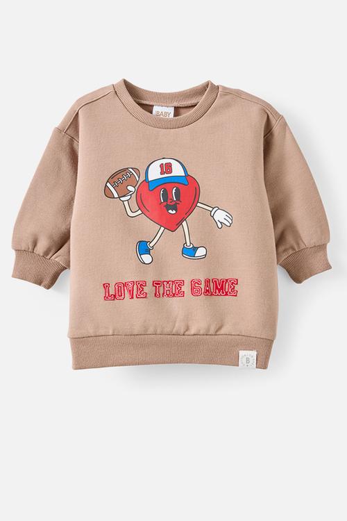 Riley Sweater - Oatmilk/Love The Game