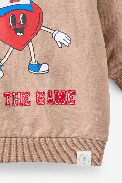 Riley Sweater - Oatmilk/Love The Game