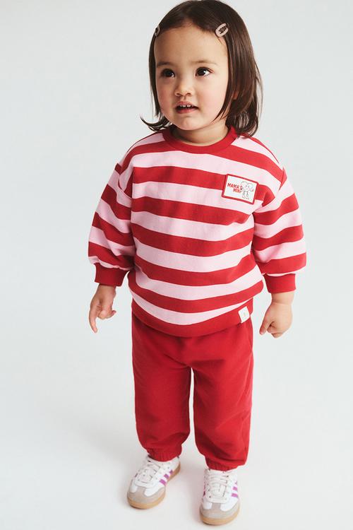 Riley Sweater - Blush Pink/Varsity Red Mamas Mini
