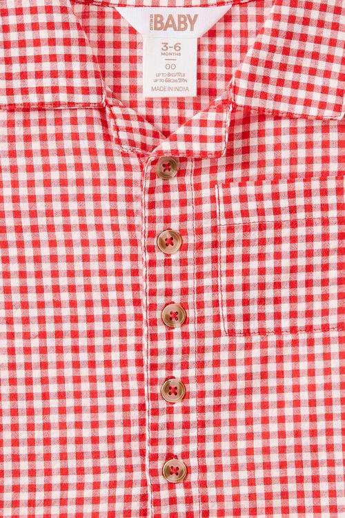 Luka Button Down Shirt - Varsity Red/Gingham