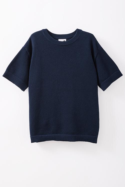 Oversized Knit Tshirt - Squid Ink