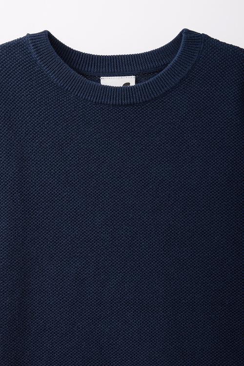 Oversized Knit Tshirt - Squid Ink
