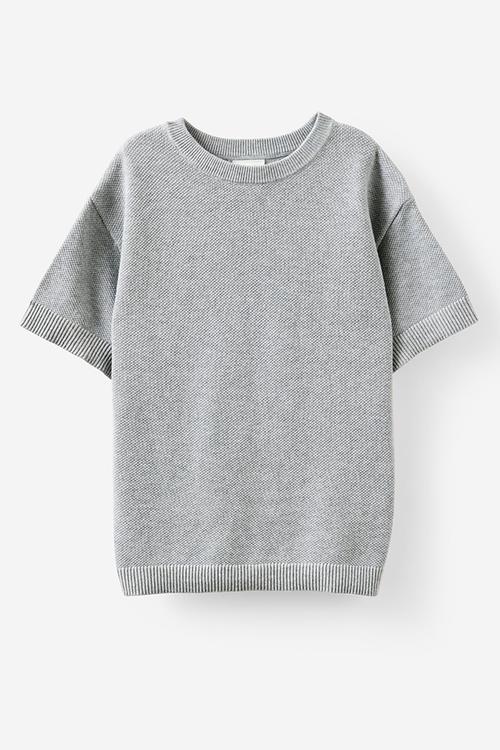 Oversized Knit Tshirt - Grey Marle
