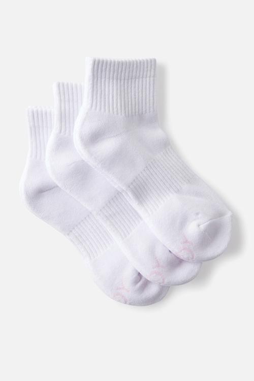 Body qtr crew sock 3pk - white solid