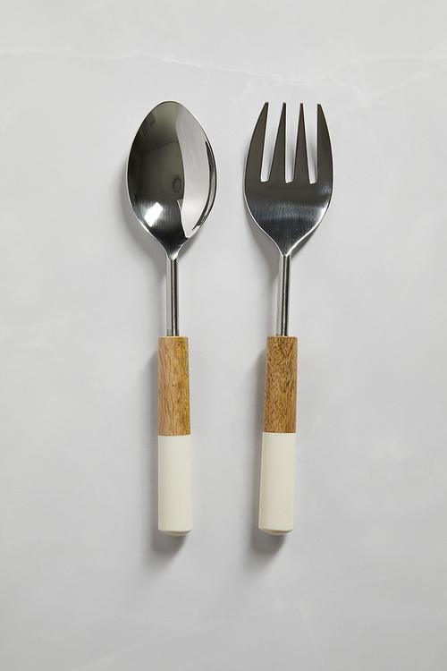 Goa Salad Servers - silver