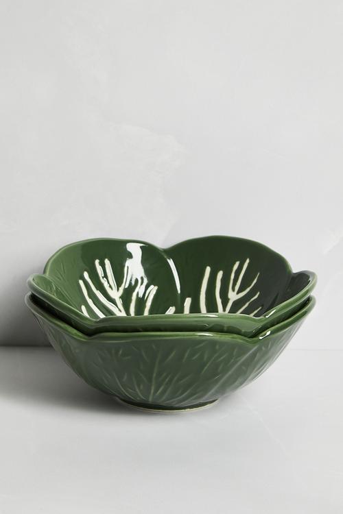 Green Cabbage Bowls 2pc - green