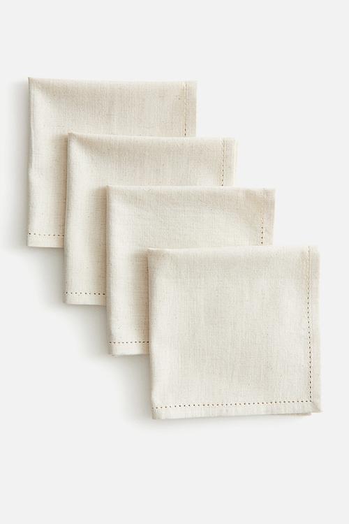 4-pack linen-blend napkins - cream