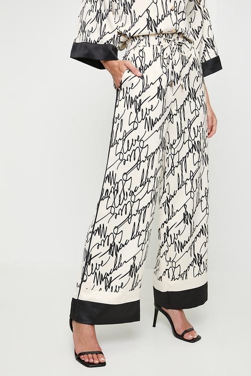 Ladies parker wide leg pant - white
