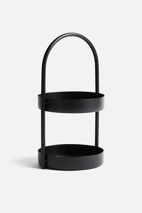Two-tiered tray - black