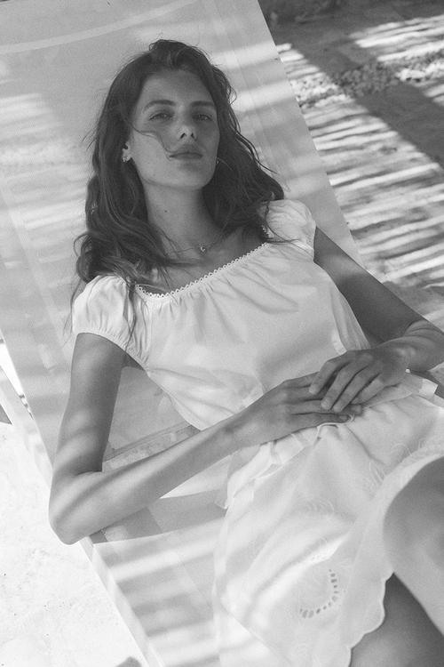 Broderie anglaise skirt - white