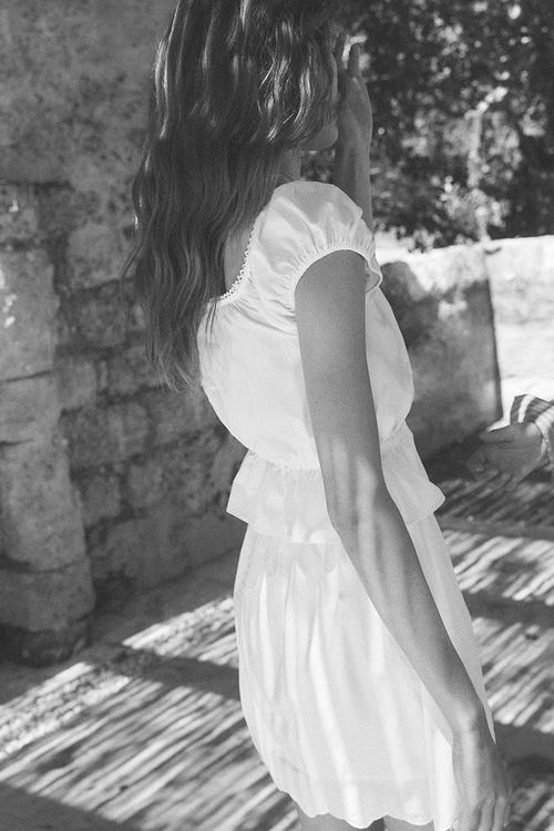 Broderie anglaise skirt - white