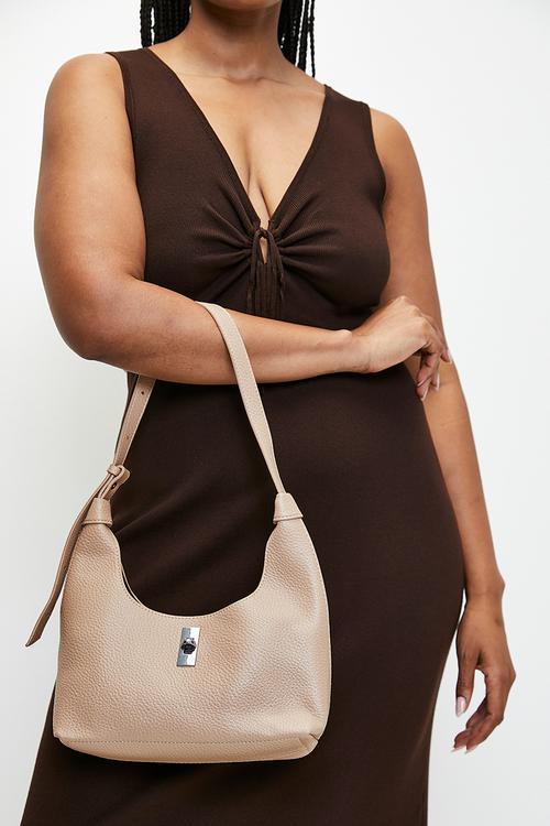 Simona scooped shoulder bag- cream