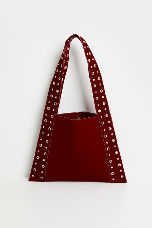 Kathleen studded tote bag- burgundy