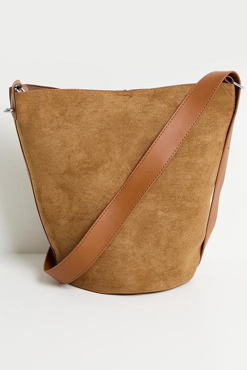 Brooklyn bucket bag with cross body strap- tan